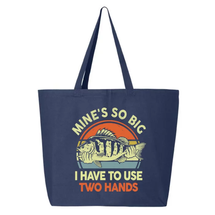 Vintage Mines Big Use Two Hands Bass Fish Dad Funny Fishing Gift 25L Jumbo Tote