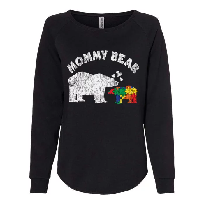 Vintage Mommy Bear Mother Autistic Autism Awareness Mom Gift Womens California Wash Sweatshirt