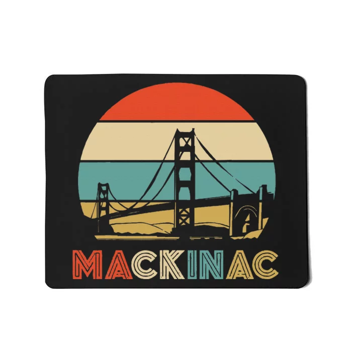 Vintage Mackinac Bridge Island Mackinaw City Retro Michigan Mousepad