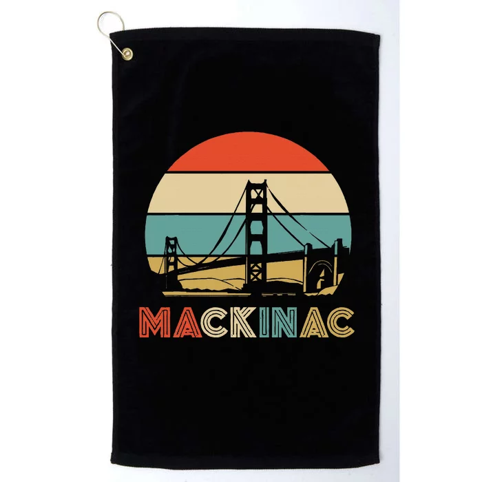 Vintage Mackinac Bridge Island Mackinaw City Retro Michigan Platinum Collection Golf Towel