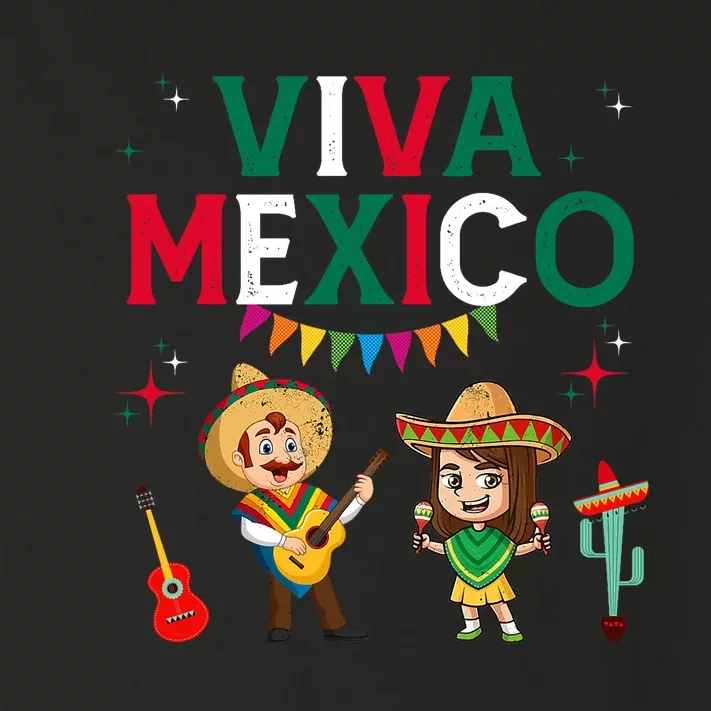 Viva Mexico Boy Girl Maracas Guitar Mexican Independence Toddler Long Sleeve Shirt