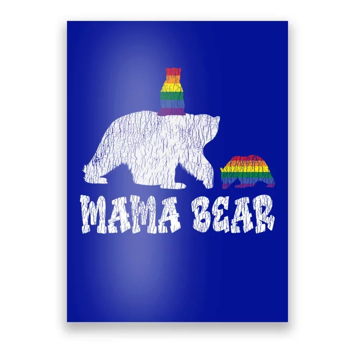 Vintage Mama Bear Pride Mother Teens Mom Lesbian Gay Lgbtq Meaningful Gift Poster