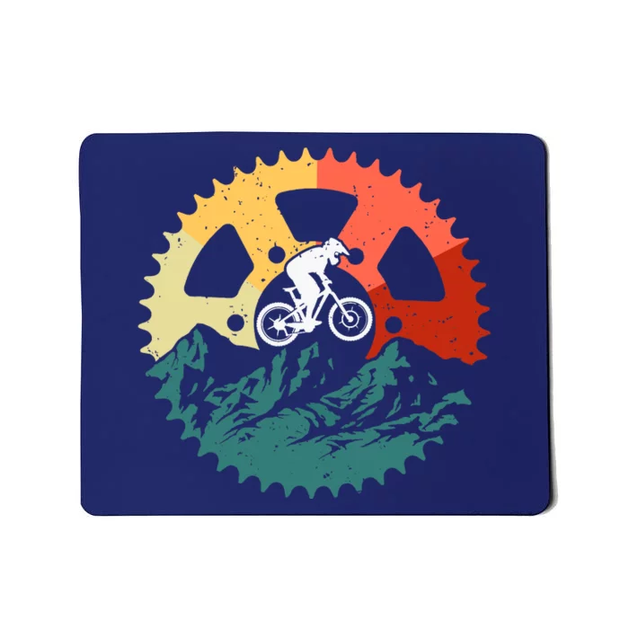 Vintage Mountain Biking Art For Mountain Biker Mousepad