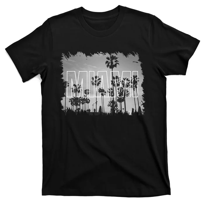 Vintage Miami Black And White Picture T-Shirt