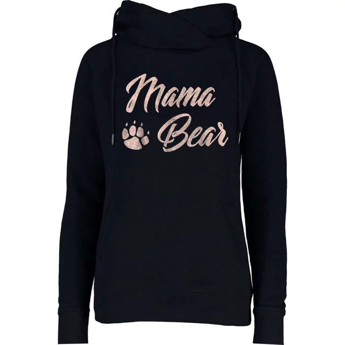 Vintage Mama Bear Paw Funny Mothers Day Mommy Grandma Aunt Womens Funnel Neck Pullover Hood