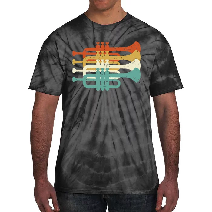 Vintage Marching Band Trumpet Player Retro Design Trumpeter Tie-Dye T-Shirt