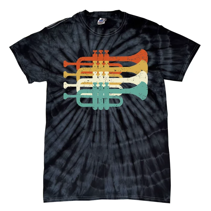 Vintage Marching Band Trumpet Player Retro Design Trumpeter Tie-Dye T-Shirt