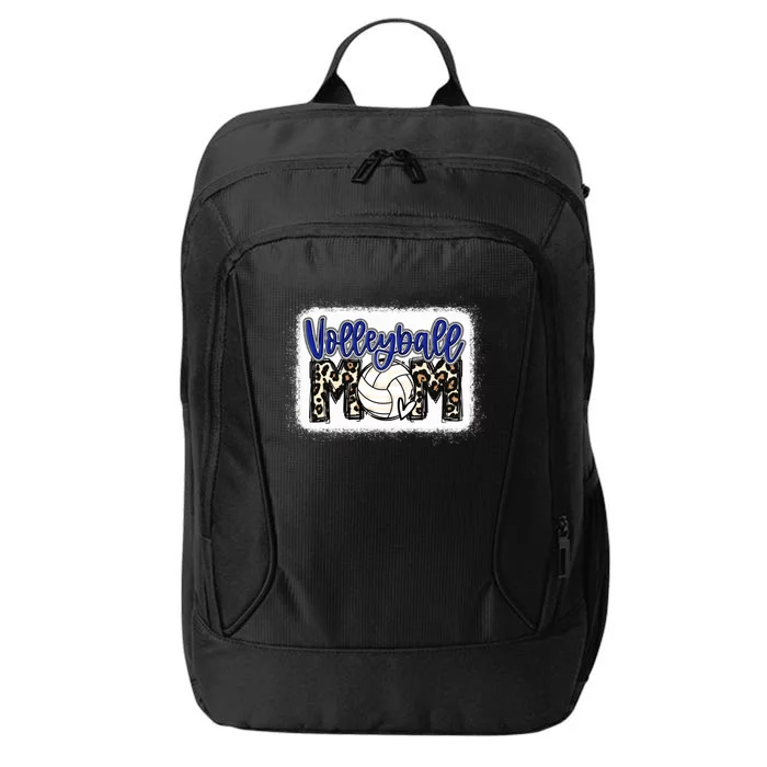 Volleyball Mom Blue Leopard Funny Gift City Backpack