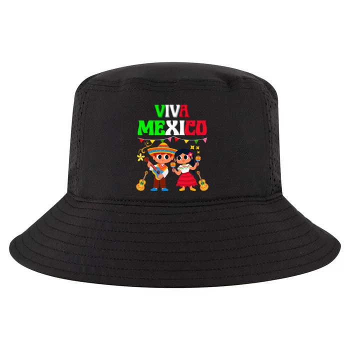 Viva Mexico Boy Girl Maracas Guitar Mexican revolution day Cool Comfort Performance Bucket Hat