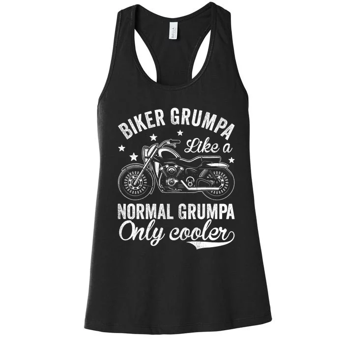 Vintage Motorcycle Bike Riders Biker Grumpa Women's Racerback Tank