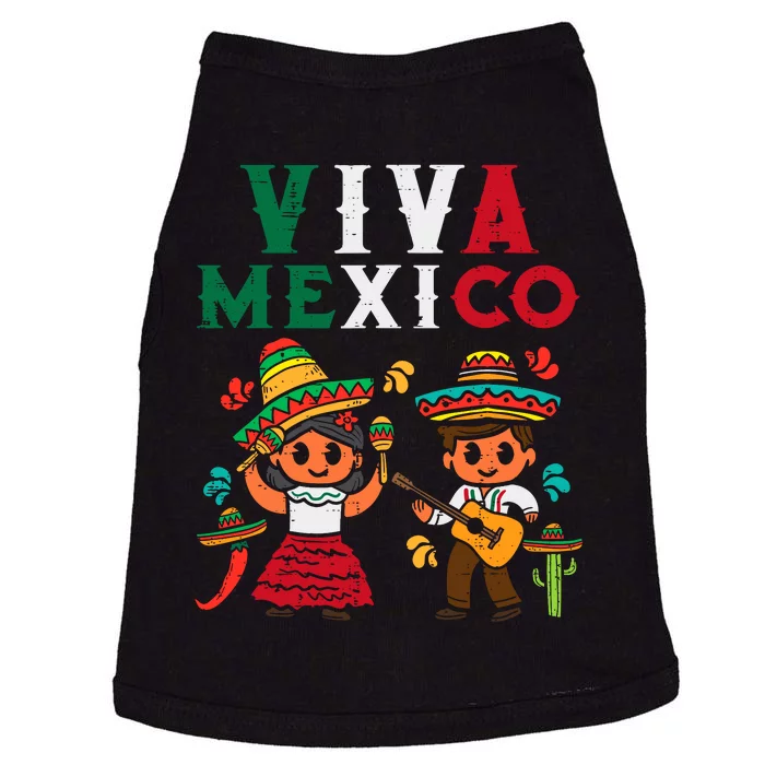 Viva Mexico Boy Girl Maracas Guitar Mexican Independence Doggie Tank