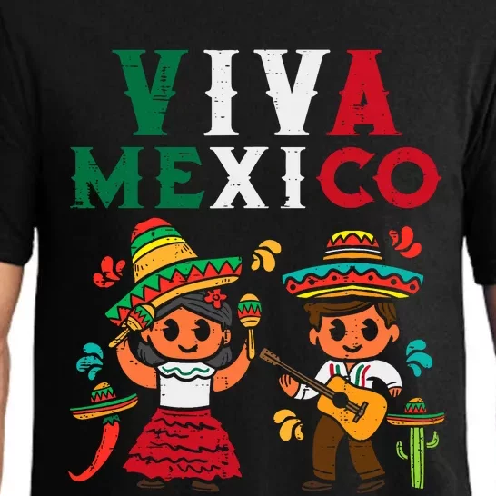 Viva Mexico Boy Girl Maracas Guitar Mexican Independence Pajama Set