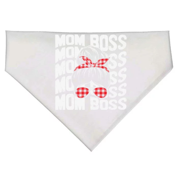 Vintage Mom Boss Ceo Wife Proud Husband Family Mother Gift USA-Made Doggie Bandana