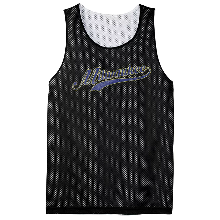 Vintage Milwaukee Baseball Mesh Reversible Basketball Jersey Tank