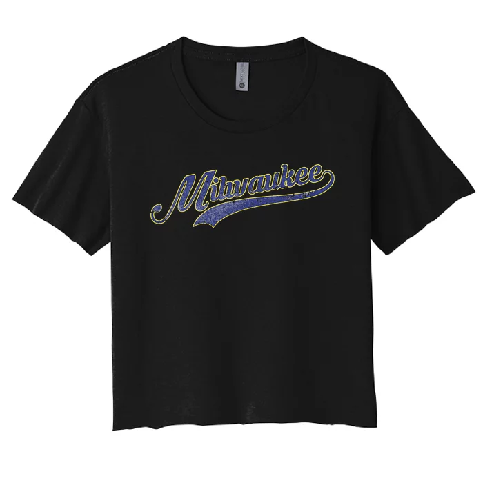 Vintage Milwaukee Baseball Women's Crop Top Tee