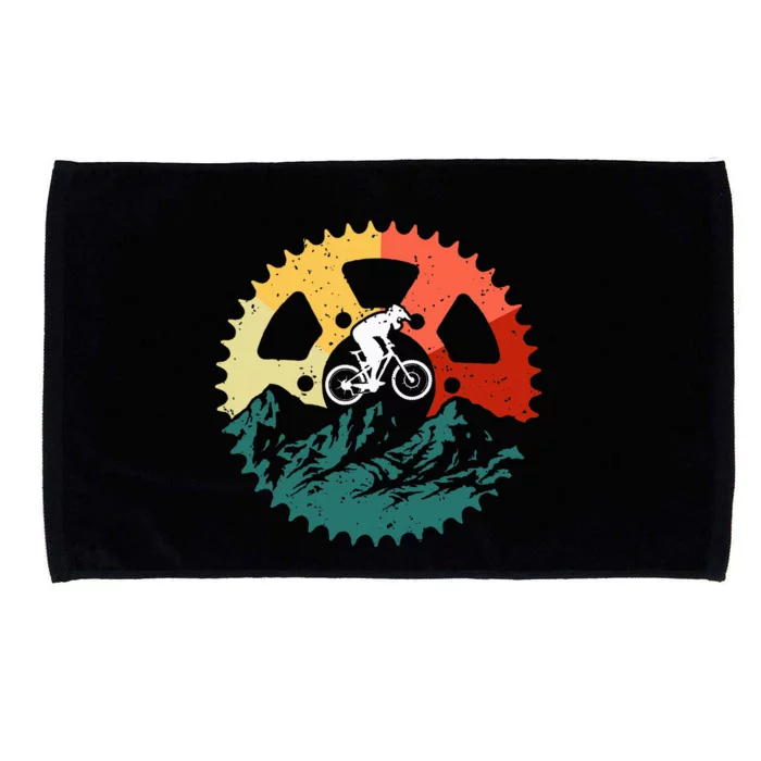 Vintage Mountain Biking Art For Mountain Biker Microfiber Hand Towel