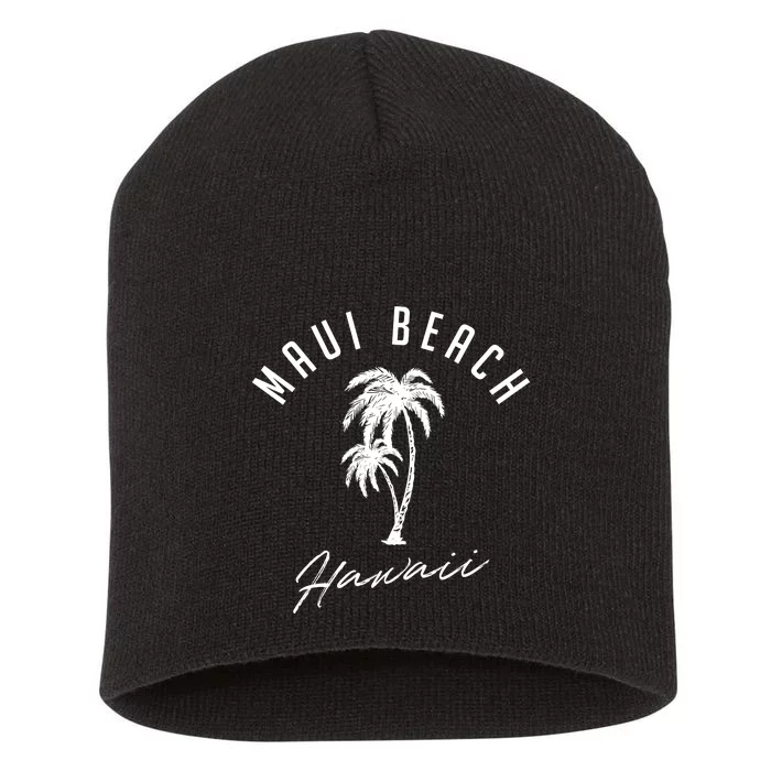 Vintage Maui Beach Hawaii Short Acrylic Beanie