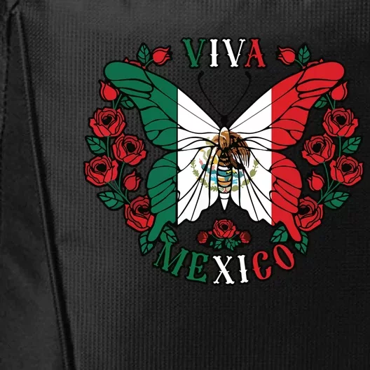 Viva Mexico Butterfly Rose Mexican Independence City Backpack