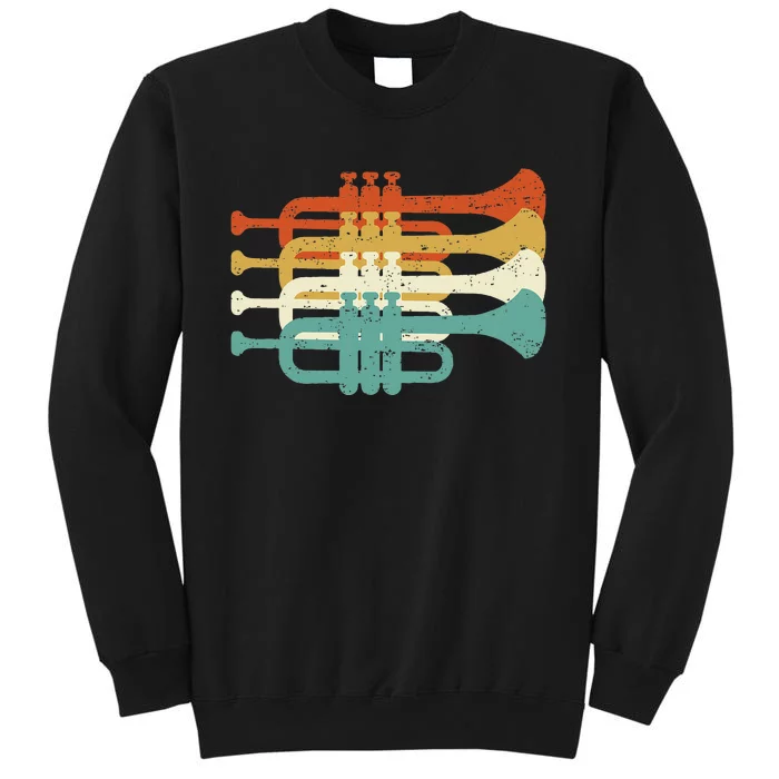 Vintage Marching Band Trumpet Player Retro Design Trumpeter Tall Sweatshirt