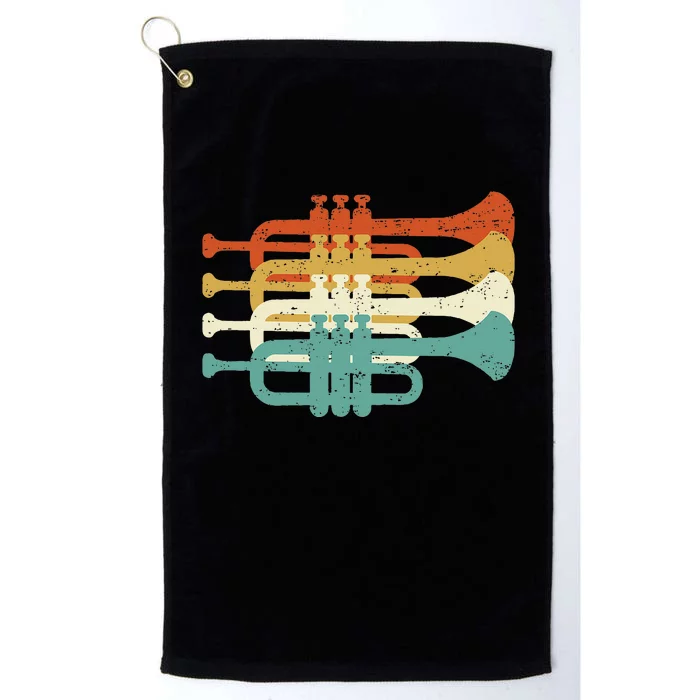 Vintage Marching Band Trumpet Player Retro Design Trumpeter Platinum Collection Golf Towel