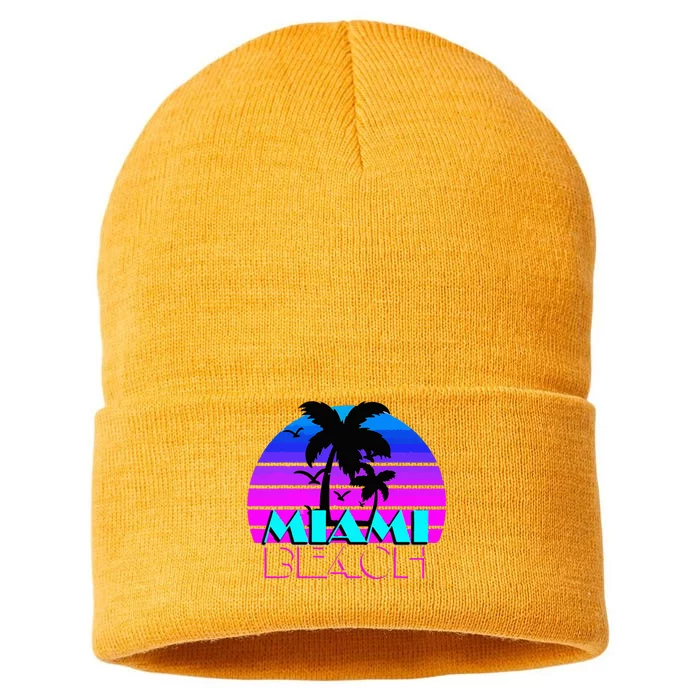 Vintage Miami Beach Sustainable Knit Beanie