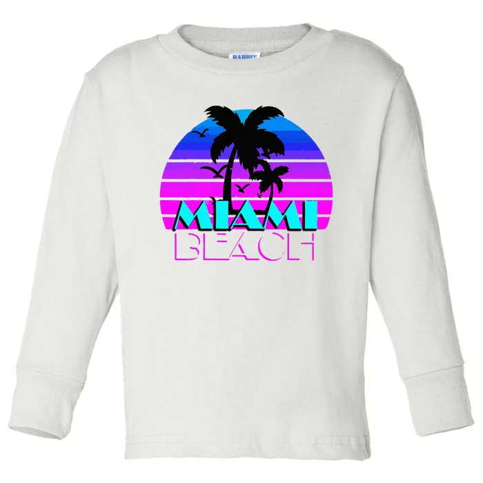 Vintage Miami Beach Toddler Long Sleeve Shirt