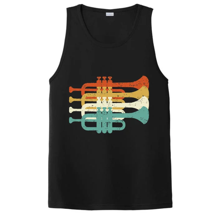 Vintage Marching Band Trumpet Player Retro Design Trumpeter Performance Tank