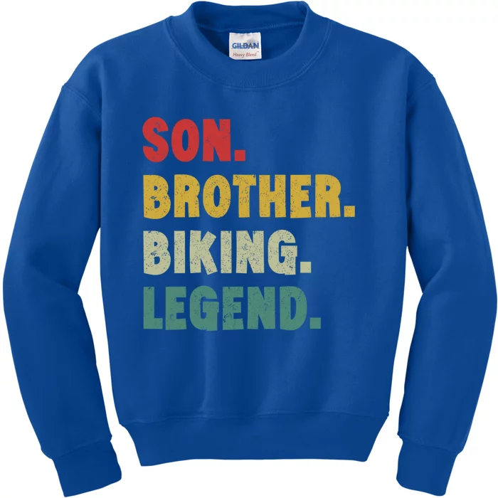 Vintage Mountain Biking Cycling Gift For Him Brother And Son Gift Kids Sweatshirt