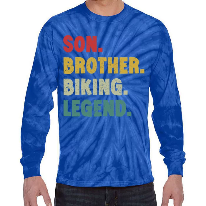 Vintage Mountain Biking Cycling Gift For Him Brother And Son Gift Tie-Dye Long Sleeve Shirt