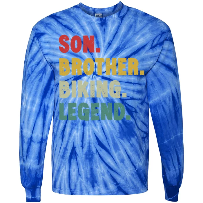 Vintage Mountain Biking Cycling Gift For Him Brother And Son Gift Tie-Dye Long Sleeve Shirt