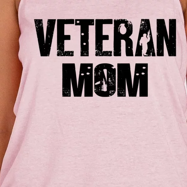 Veteran Mom Cute Gift Women's Knotted Racerback Tank