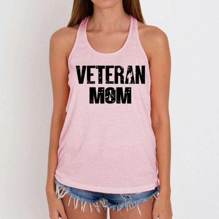 Veteran Mom Cute Gift Women's Knotted Racerback Tank