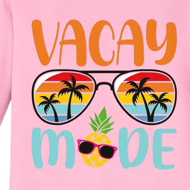 Vacay Mode Cute Vacation Summer Cruise Getaway Holiday Baby Long Sleeve Bodysuit