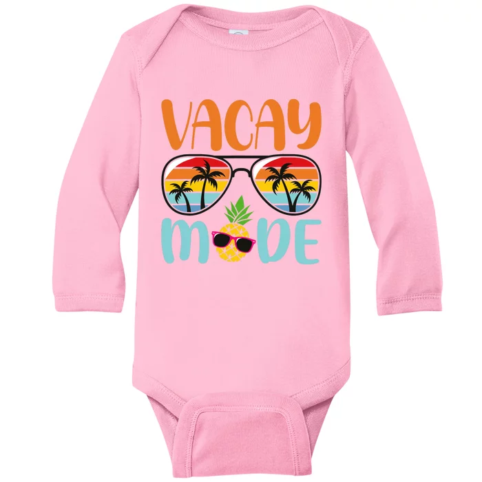 Vacay Mode Cute Vacation Summer Cruise Getaway Holiday Baby Long Sleeve Bodysuit