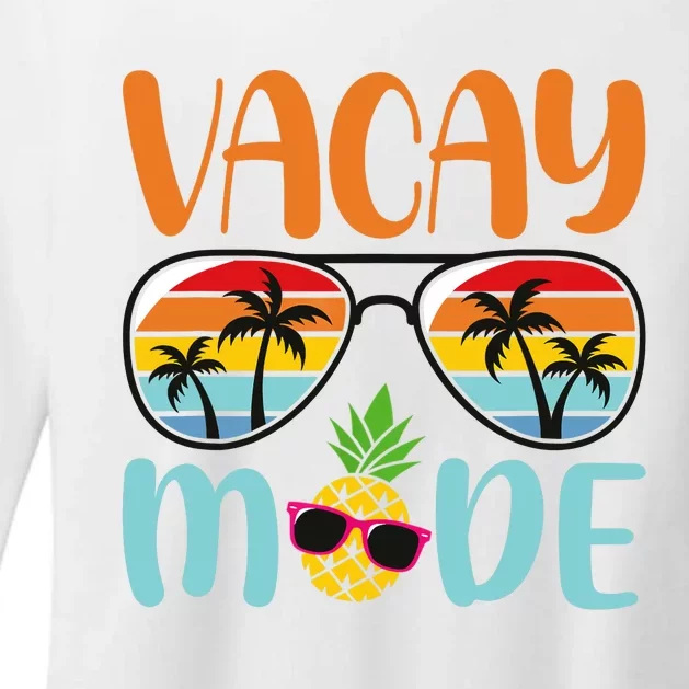 Vacay Mode Cute Vacation Summer Cruise Getaway Holiday Womens CVC Long Sleeve Shirt