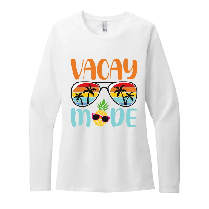 Vacay Mode Cute Vacation Summer Cruise Getaway Holiday Womens CVC Long Sleeve Shirt