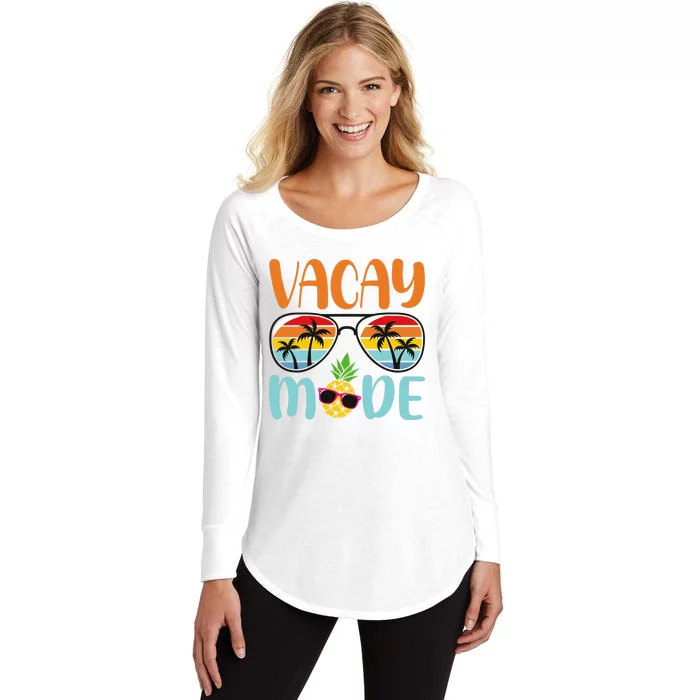 Vacay Mode Cute Vacation Summer Cruise Getaway Holiday Women's Perfect Tri Tunic Long Sleeve Shirt