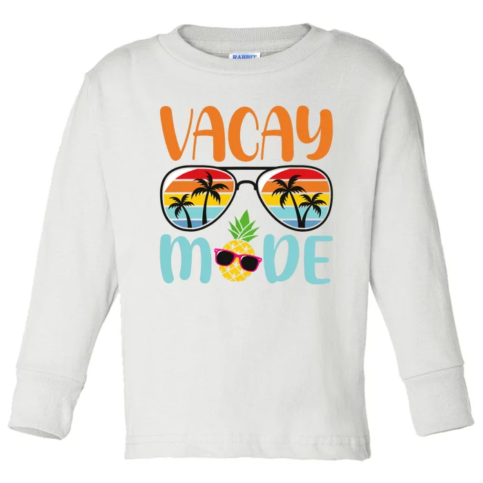 Vacay Mode Cute Vacation Summer Cruise Getaway Holiday Toddler Long Sleeve Shirt