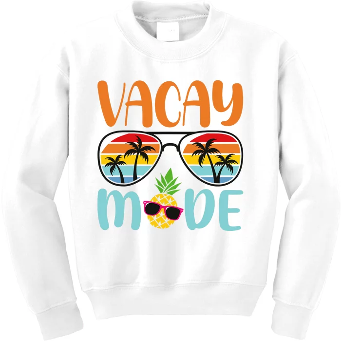 Vacay Mode Cute Vacation Summer Cruise Getaway Holiday Kids Sweatshirt