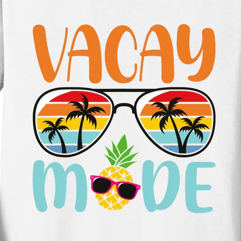 Vacay Mode Cute Vacation Summer Cruise Getaway Holiday Kids Long Sleeve Shirt