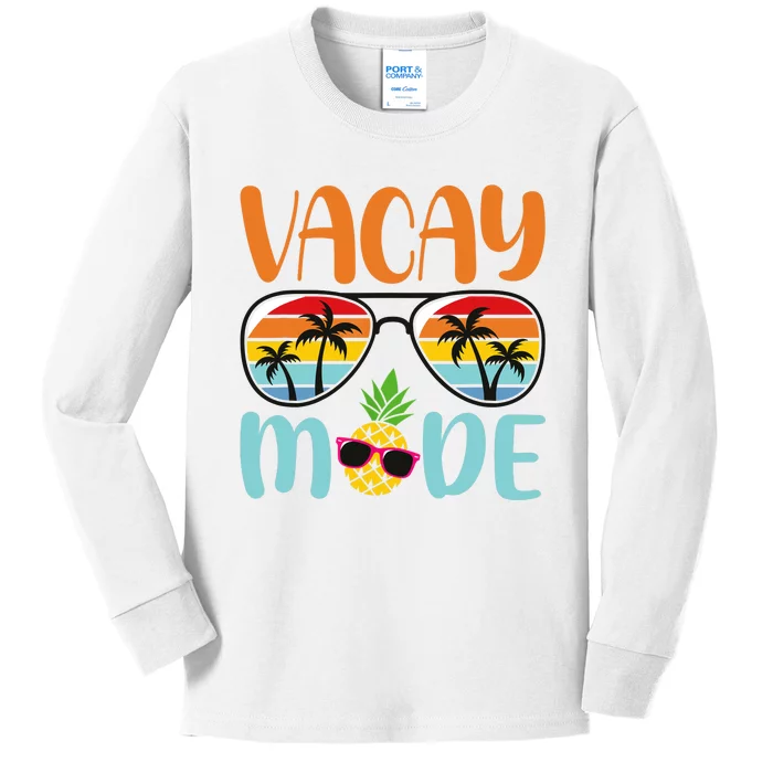 Vacay Mode Cute Vacation Summer Cruise Getaway Holiday Kids Long Sleeve Shirt