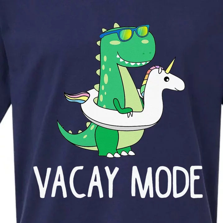 Vacay Mode Cute Dinosaur Funny Family Vacation Gift Sueded Cloud Jersey T-Shirt