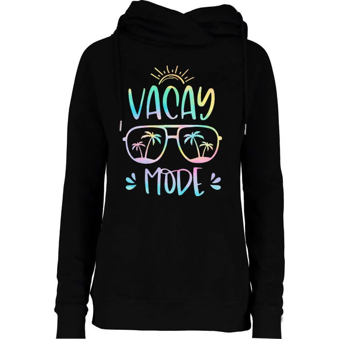 Vacay Mode Cute Vacation Summer Cruise Getaway Holiday Womens Funnel Neck Pullover Hood