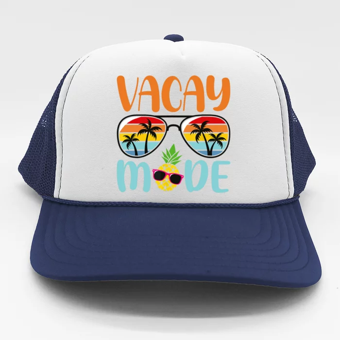 Vacay Mode Cute Vacation Summer Cruise Getaway Holiday Trucker Hat