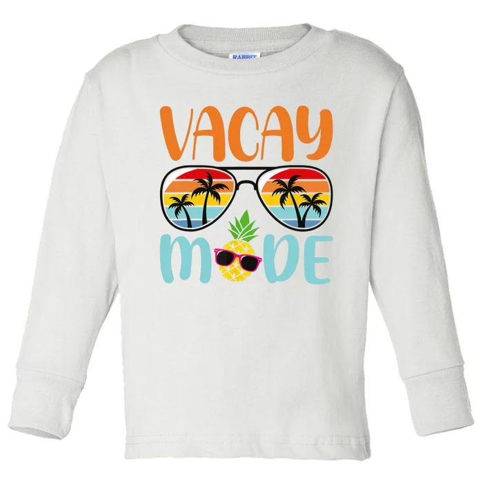 Vacay Mode Cute Vacation Summer Cruise Getaway Holiday Toddler Long Sleeve Shirt