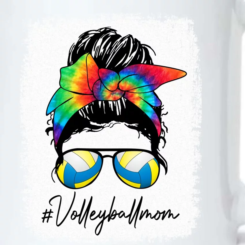 Volleyball Mom Cool Gift Tie Dye Messy Bun Volleyball Mom Funny Gift Black Color Changing Mug