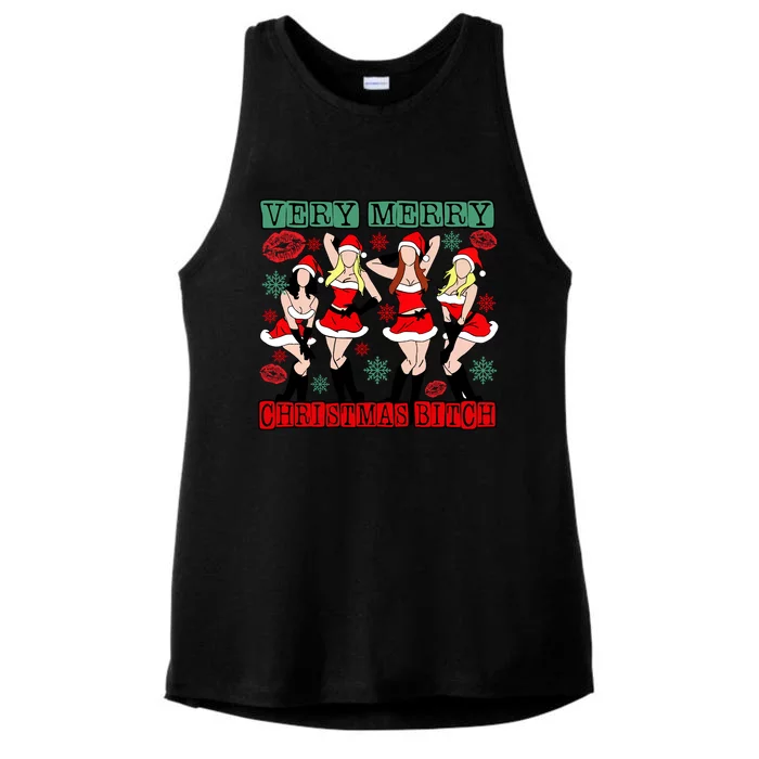 Very Merry Christmas Bitch Funny Girls Iconic Holiday Season Dancing Ladies Tri-Blend Wicking Tank