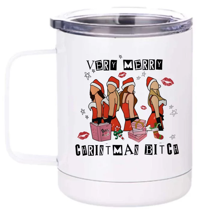 Very Merry Christmas Btch Front & Back 12oz Stainless Steel Tumbler Cup