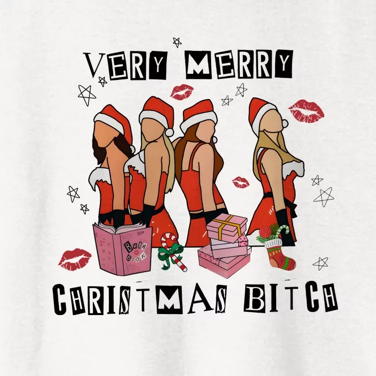 Very Merry Christmas Btch Women's Crop Top Tee