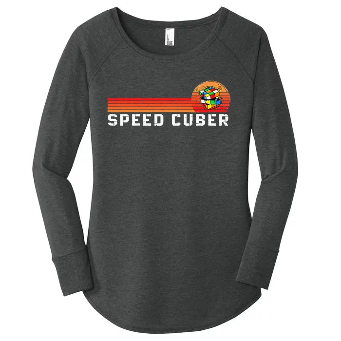 Vintage Math Cuber Heartbeat Speed Cubing Puzzle Lover Cube Women's Perfect Tri Tunic Long Sleeve Shirt